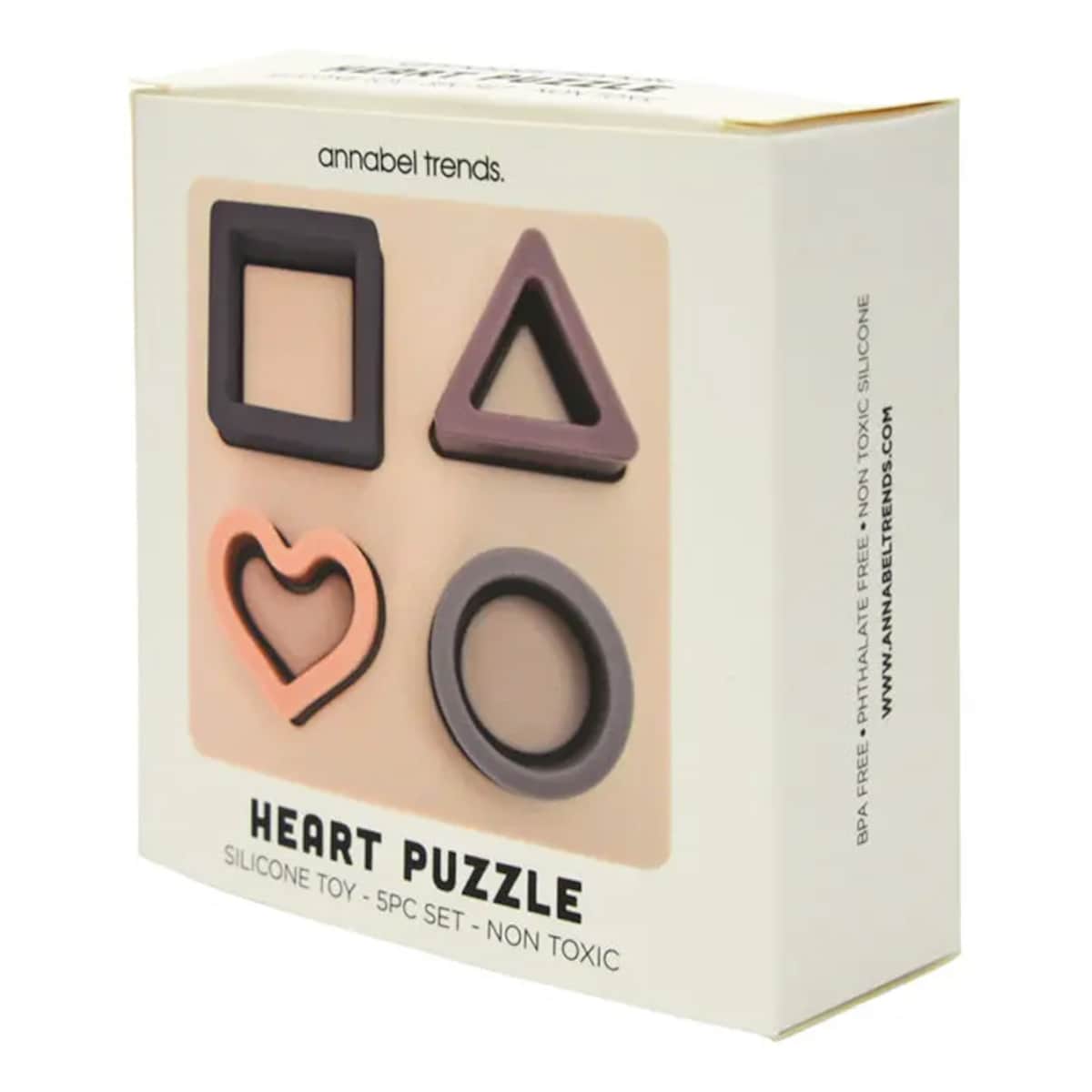 Annabel Trends Baby Silicone Puzzle Heart 12cm x 4.5cm