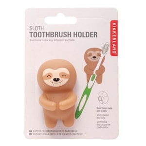 Kikkerland Sloth Toothbrush Holder Brown