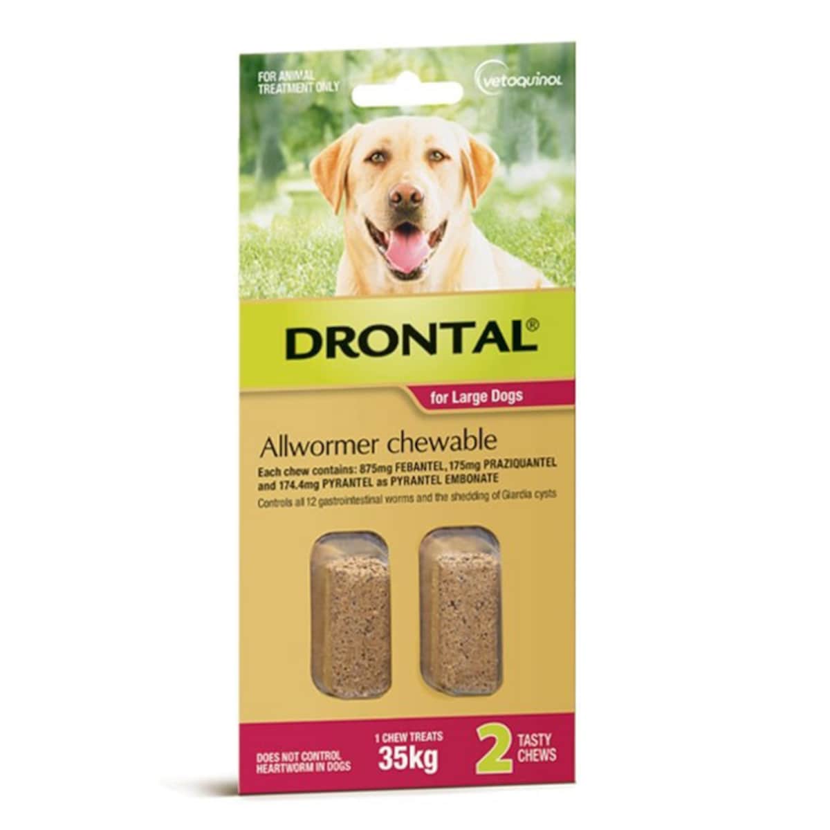 Drontal Allwormer Chewable for Large Dogs 2 Chews