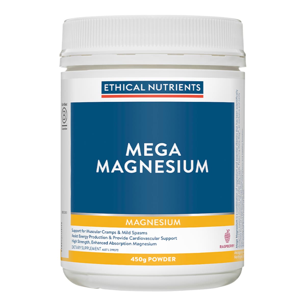 Ethical Nutrients Mega Magnesium Raspberry 450g Powder Australia