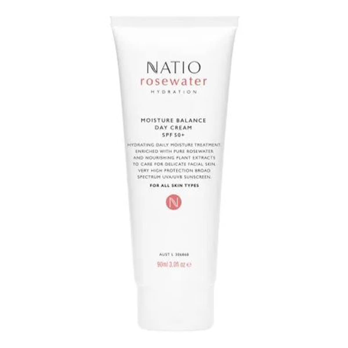 Natio Rosewater Hydration Moisture Balance Day Cream SPF50 90ml