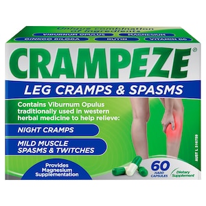 Crampeze Night Cramps for Leg Cramps & Spasms 60 Hard Capsules