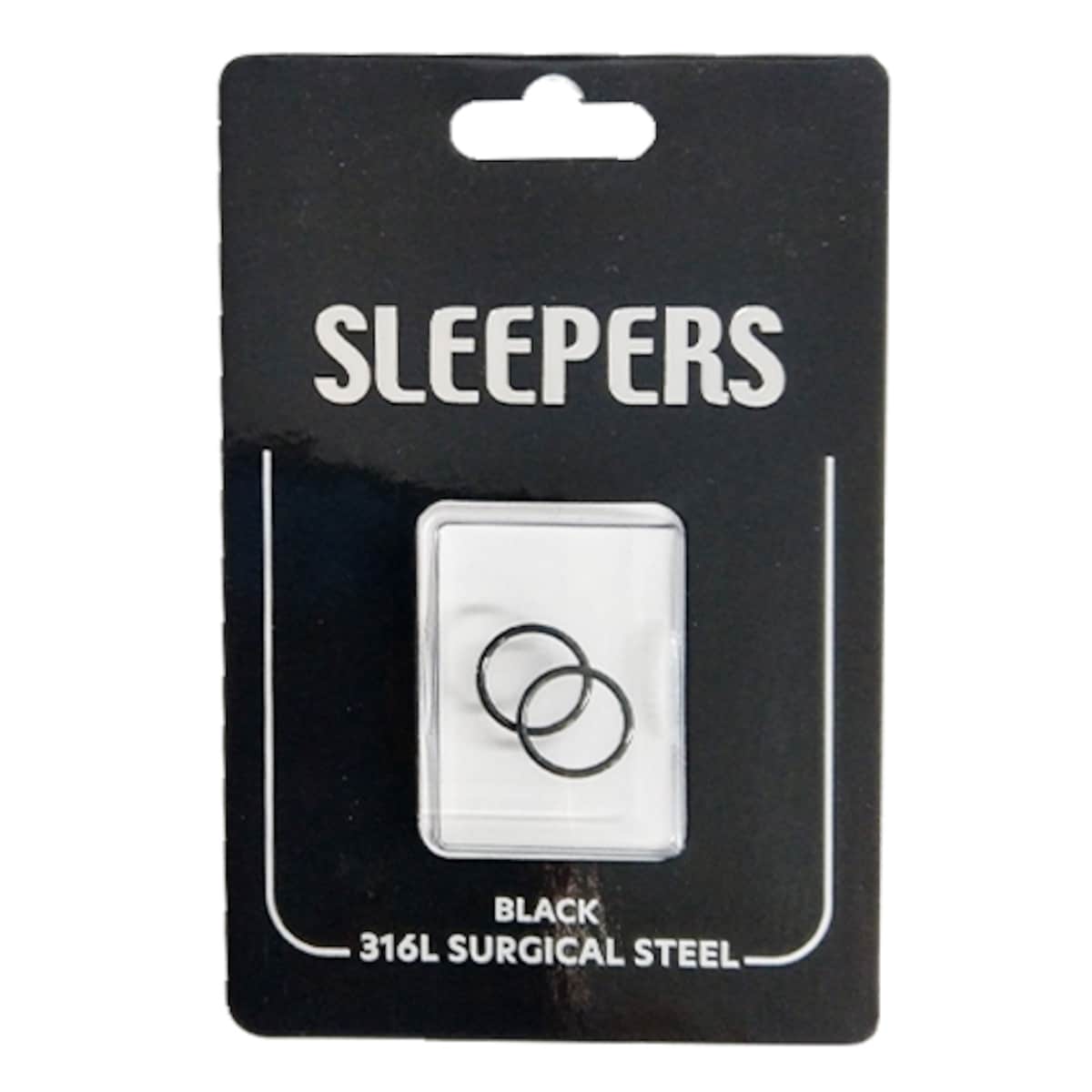 Studex Plain Mini 8mm Sleeper Earring Black 1 Pair