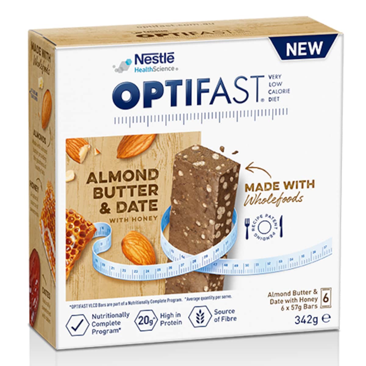 Optifast VLCD Almond Butter & Date Bar 6 x 57g