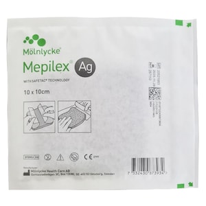 Mepilex AG Antimicrobial Foam Wound Dressing 287110 10cm x 10cm Single