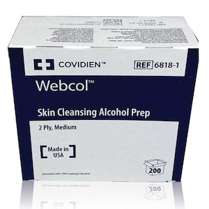 Webcol Skin Cleansing Alcohol Prep Wipes 200 Pack