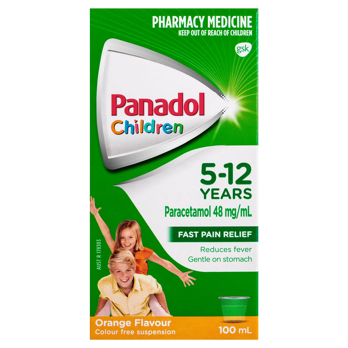 Panadol Children 5-12 Years Fever & Pain Relief Orange 100ml