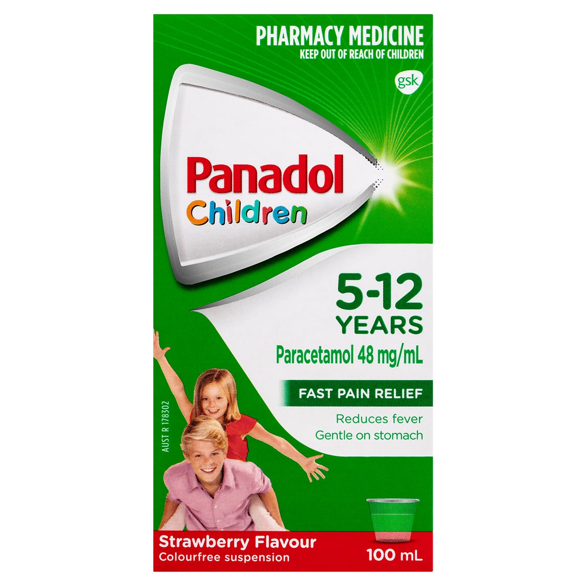 Panadol Children 5-12 Years Fever & Pain Relief Strawberry 100ml