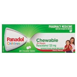 Panadol Children 3 Years+ Pain Relief 24 Chewable Tablets