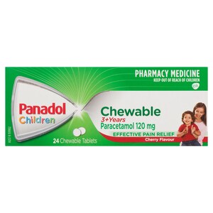 Panadol Children 3 Years+ Pain Relief 24 Chewable Tablets