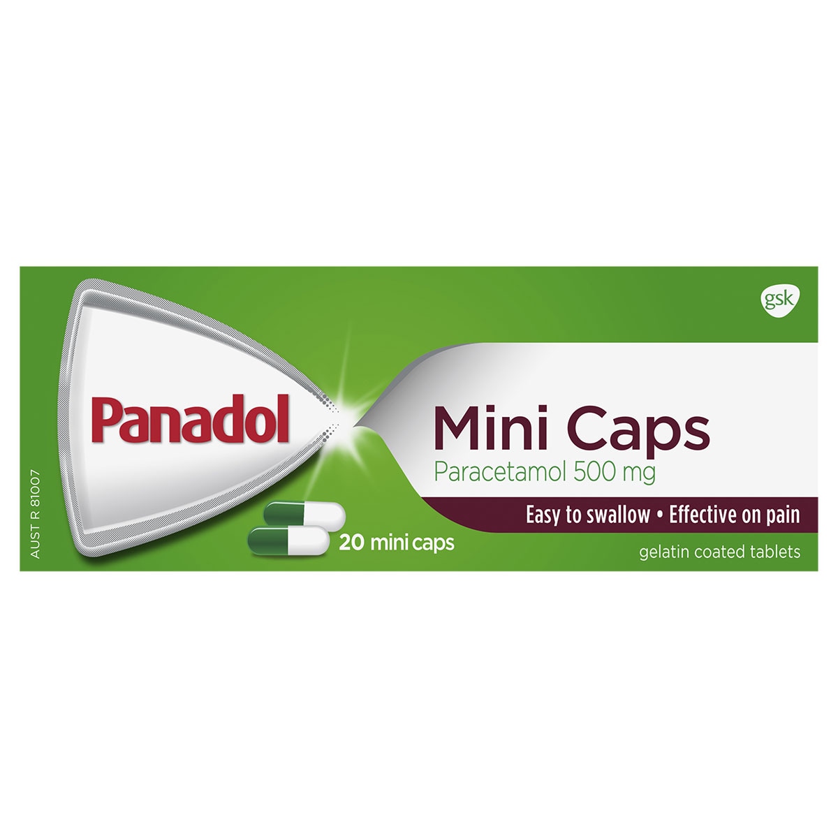 Panadol Mini Caps Pain Relief 20 Mini Caps