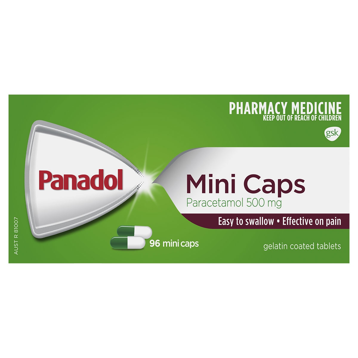 Panadol Mini Caps Pain Relief 96 Mini Caps