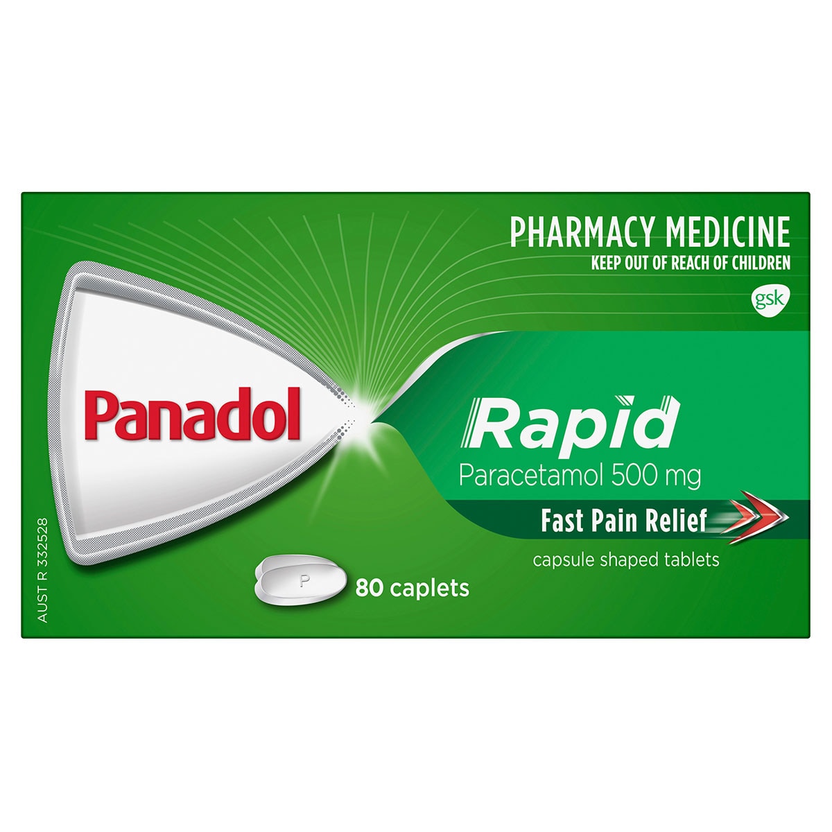 Panadol Rapid Fast Pain Relief 80 Caplets