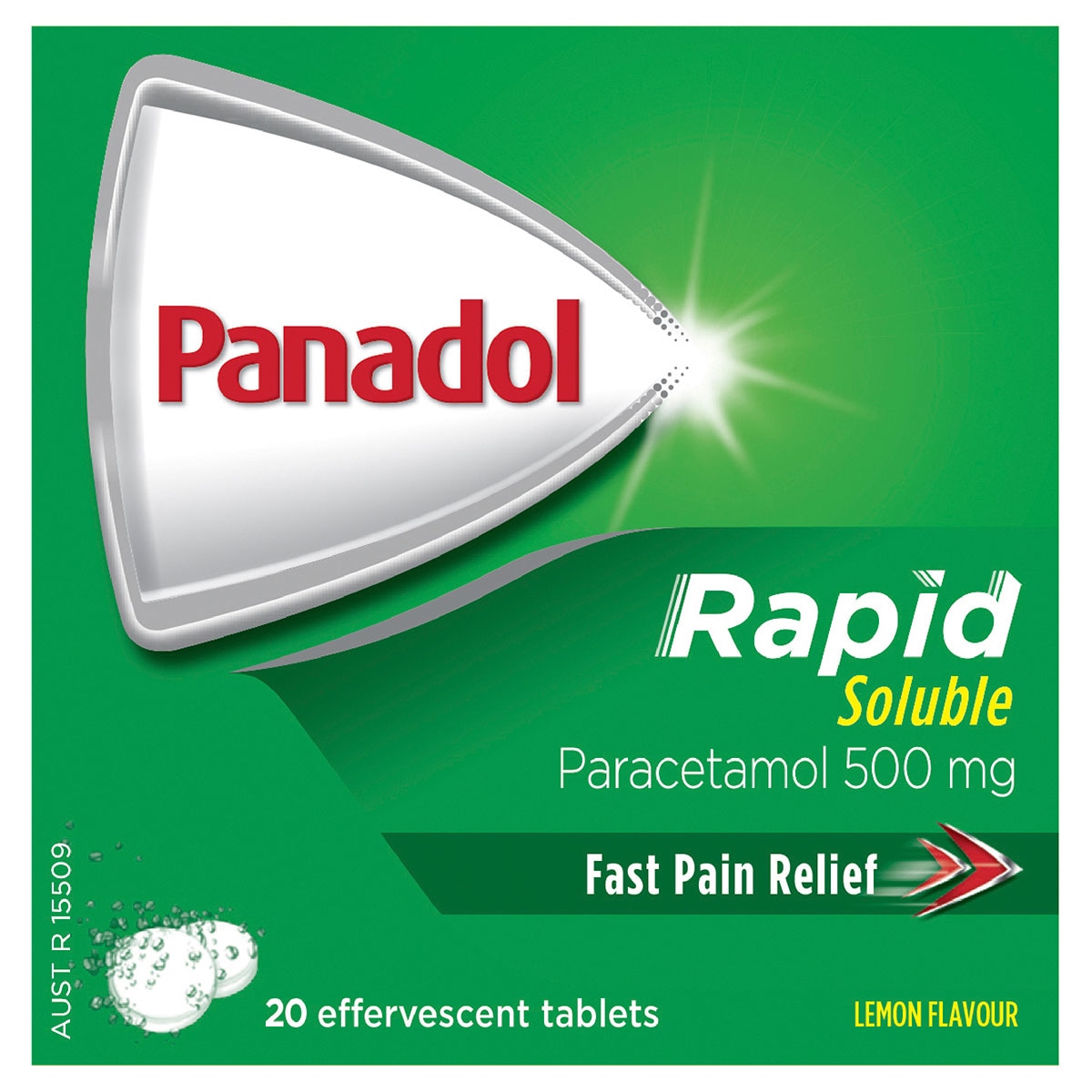 Panadol Rapid Soluble Fast Pain Relief 20 Effervescent Tablets