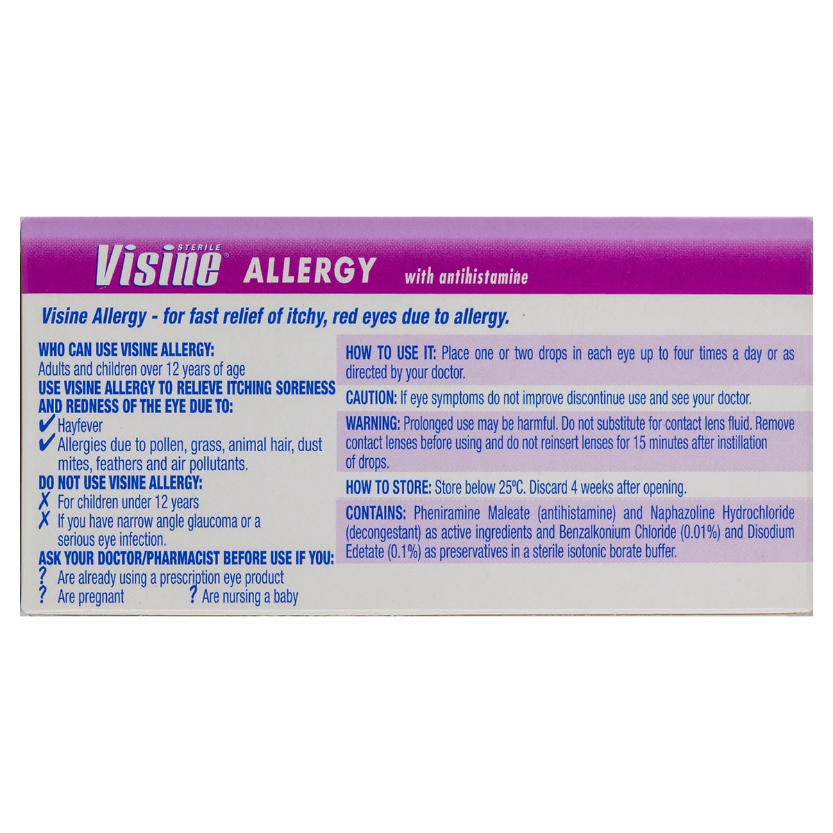 Visine Eye Drops Allergy with Antihistamine 15ml