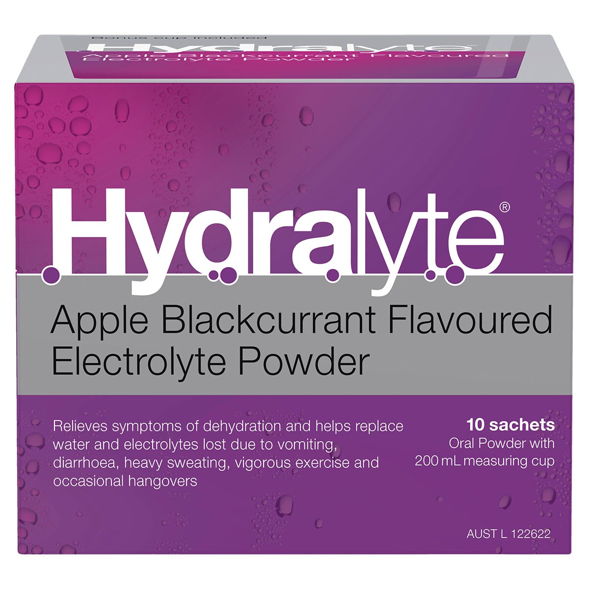 Hydralyte Electrolyte Powder Apple Blackcurrant 10 Sachets