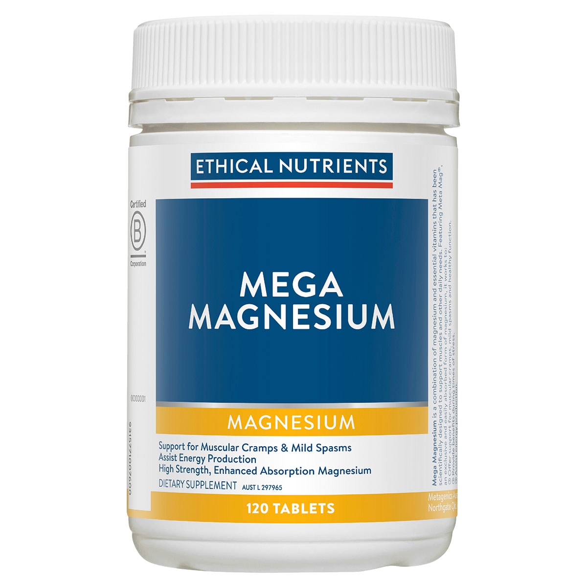 Ethical Nutrients Mega Magnesium 120 Tablets | Healthylife Australia