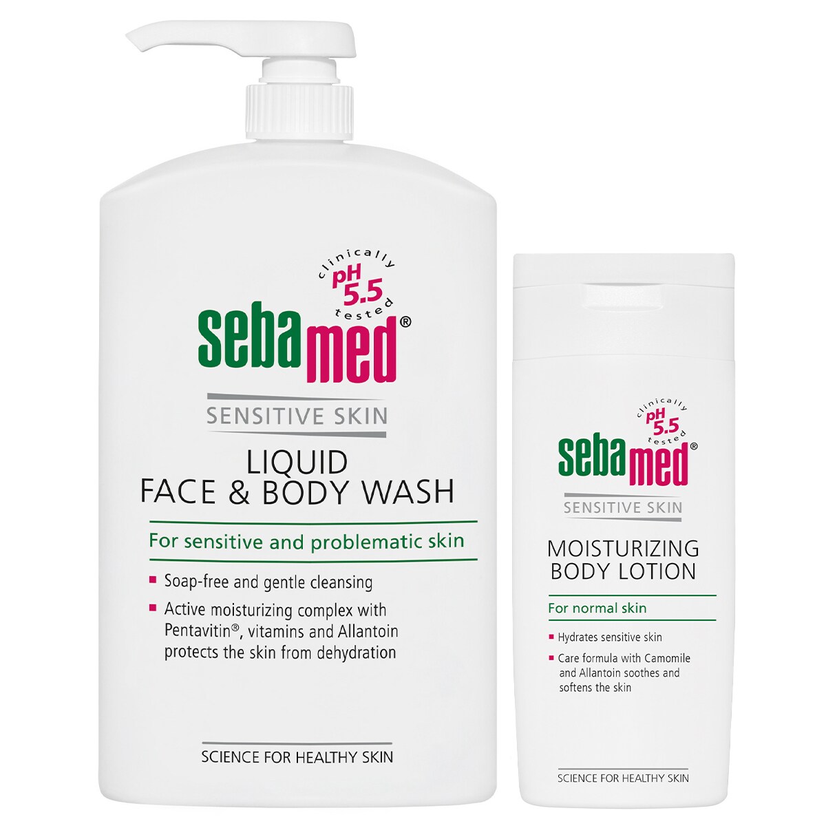 Sebamed Liquid Face & Body Wash 1L + 200ml Lotion Bonus Pack