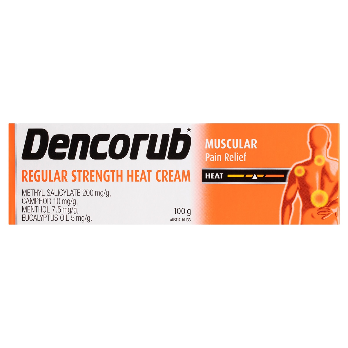 Dencorub Regular Strength Heat Cream Muscular Pain Relef 100g