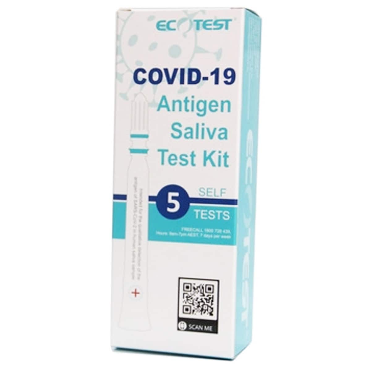 Rapid Antigen Saliva Test Kit 5 Pack by Ecotest | Healthylife