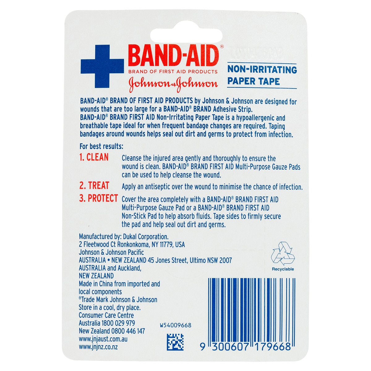 Band-Aid First Aid Non-Irritating Paper Tape 2.5cm x 9.1m