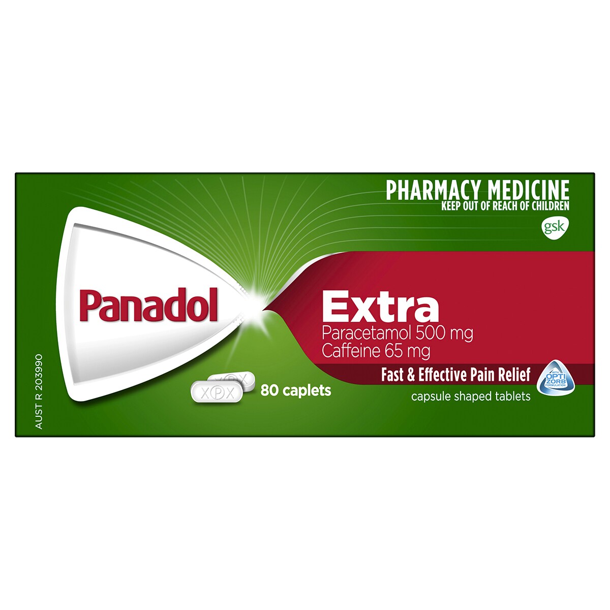 Panadol Extra Optizorb Pain Relief 80 Caplets