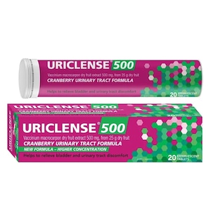 Uriclense 500 Cranberry 20 Effervescent Tablets