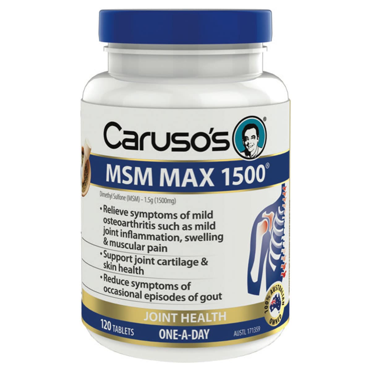 Carusos MSM Max 1500 120 Tablets | Healthylife Australia