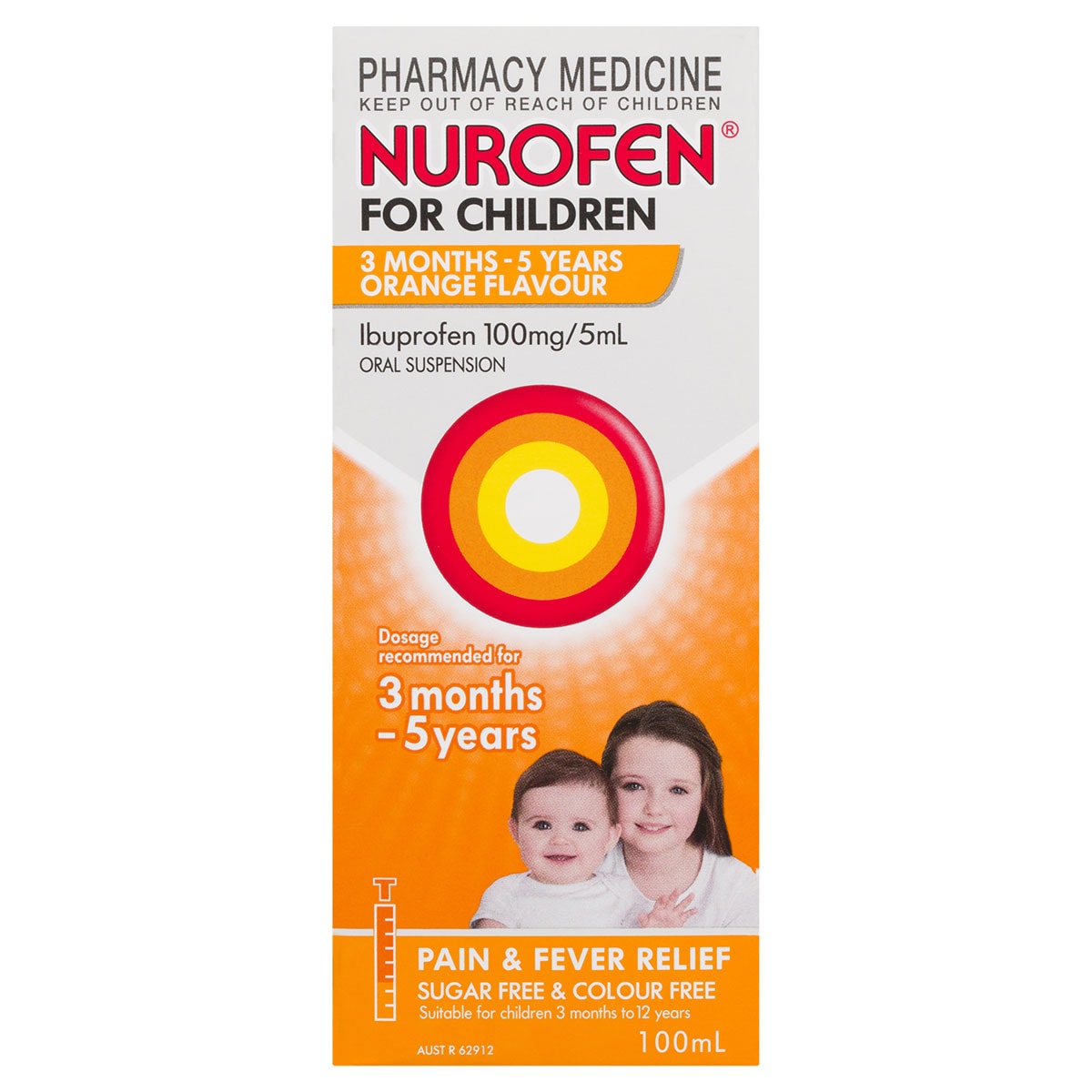 Nurofen for Children 3 Months - 5 Years Pain & Fever Relief Orange 100ml