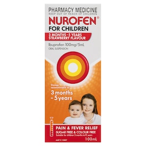 Nurofen for Children 3 Months - 5 Years Pain & Fever Relief Strawberry 100ml