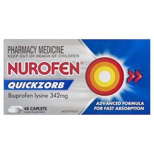 Nurofen Quickzorb Fast Absorption Pain Relief 48 Caplets