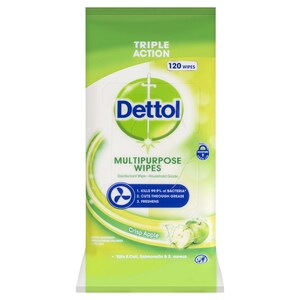 Dettol Multipurpose Disinfectant Wipes Crisp Apple 120 Pack