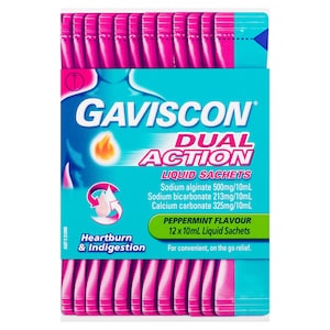 Gaviscon Dual Action Heartburn Relief Liquid Sachets 12 x 10ml