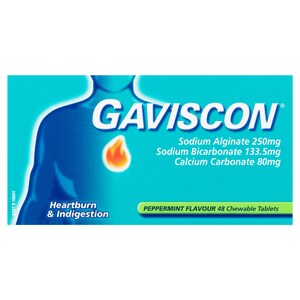 Gaviscon Heartburn & Indigestion Peppermint 48 Chewable Tablets