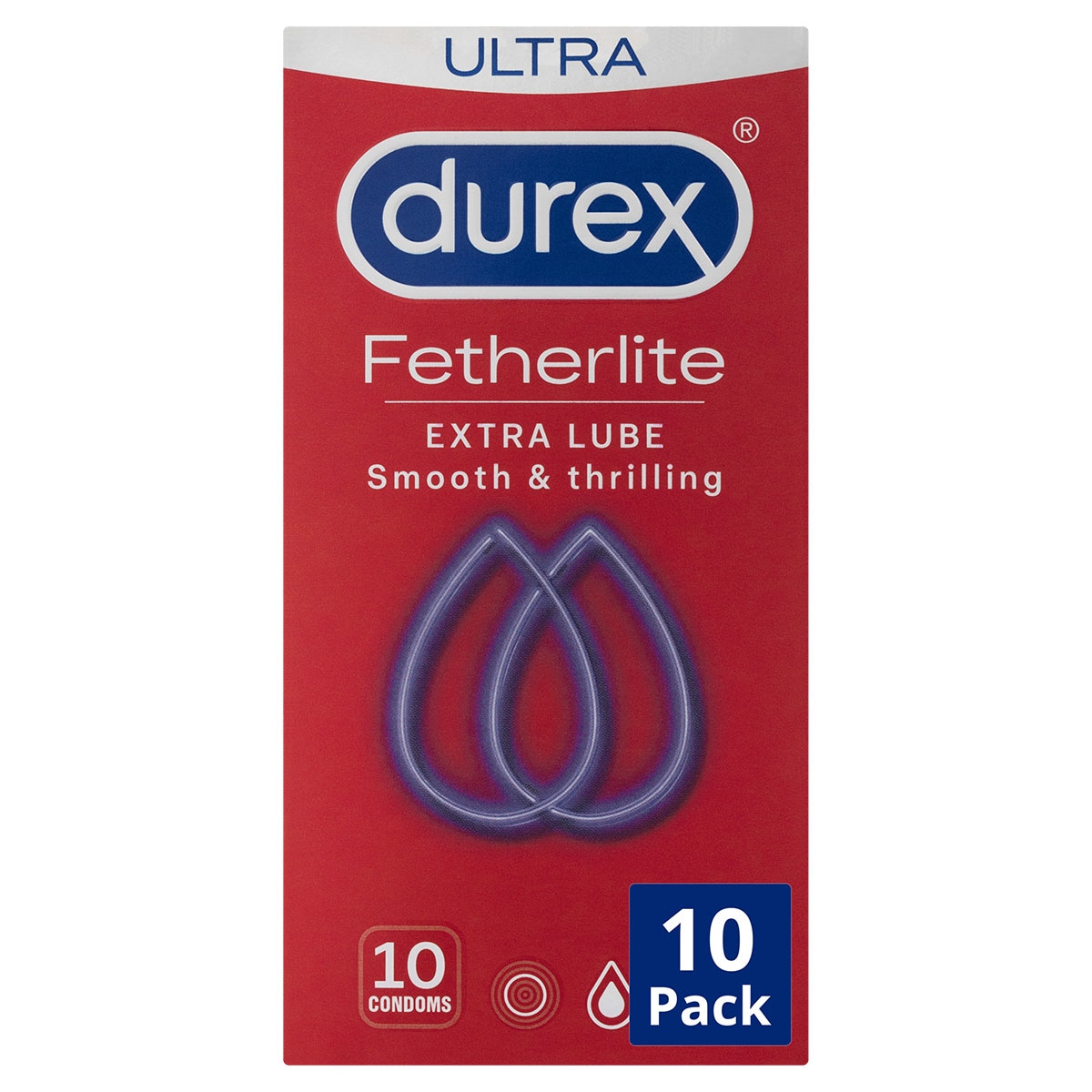 Durex Fetherlite Ultra Extra Lube Condoms 10 Pack