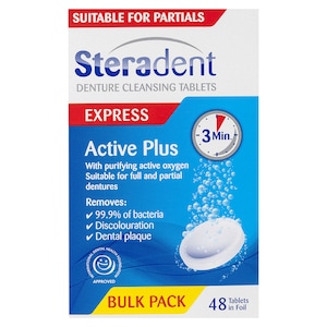 Steradent Active Plus Denture Cleansing Tablets Express 48 Tablets