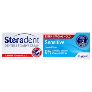 Steradent Denture Fixative Cream Extra Strong Hold Sensitive 40g