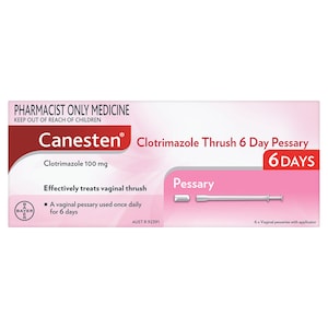 Canesten Clotrimazole (100mg) 6 Day Thrush Treatment 6 Pessaries