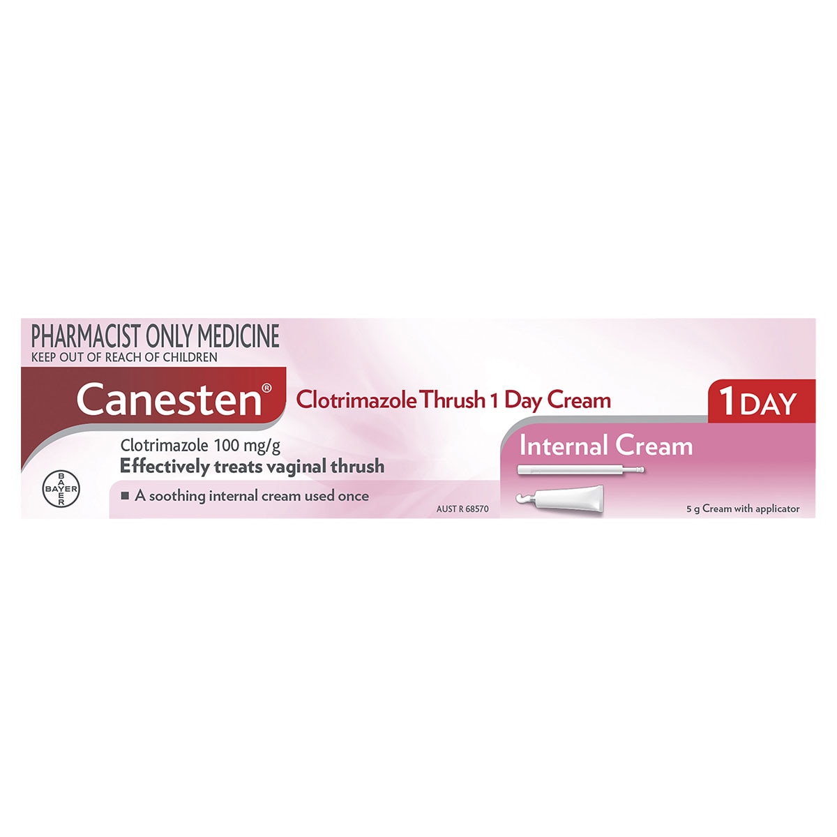 Canesten Clotrimazole (10%) 1 Day Thrush Treatment Cream 5g