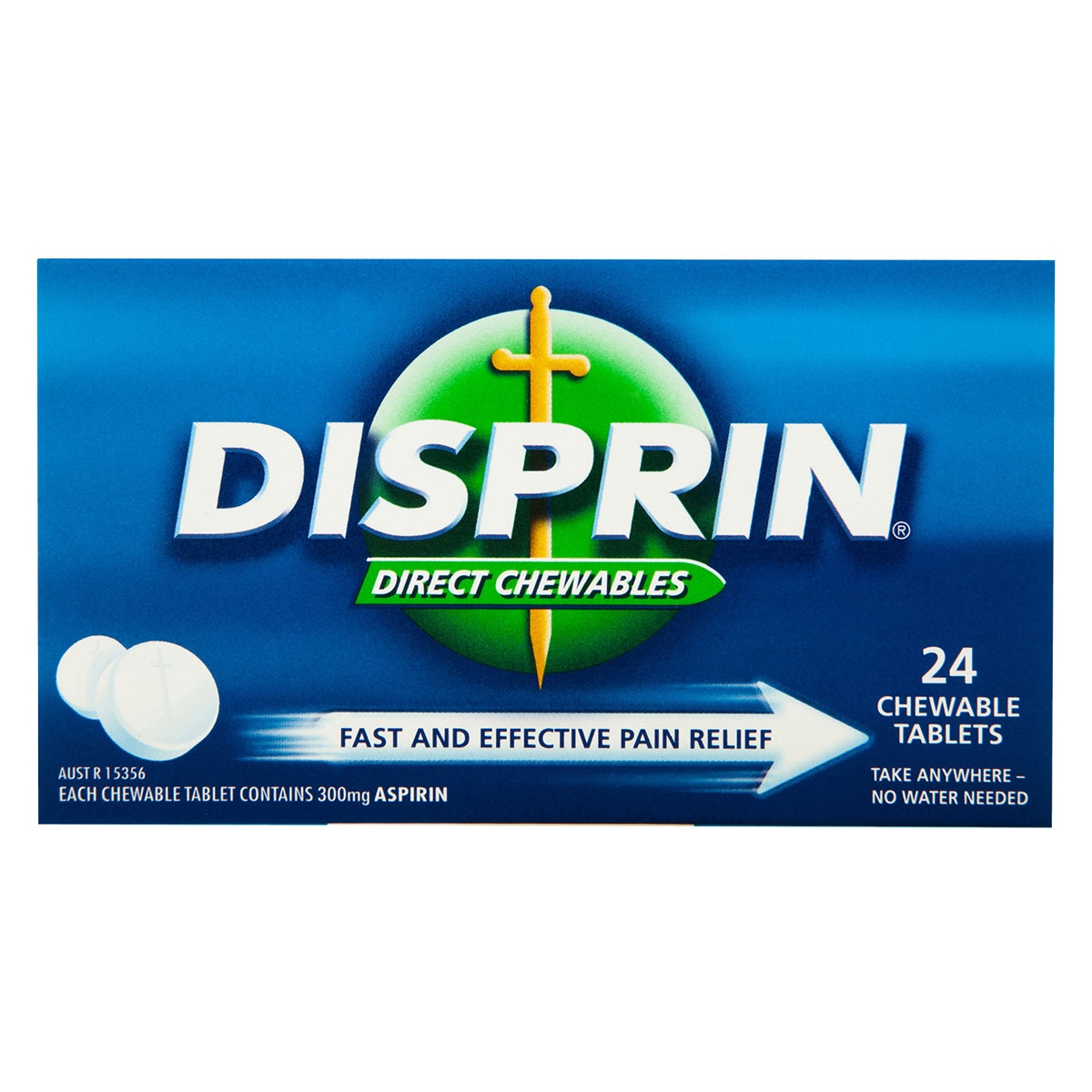 Disprin Direct Chewables Fast Pain Relief 24 Chewable Tablets