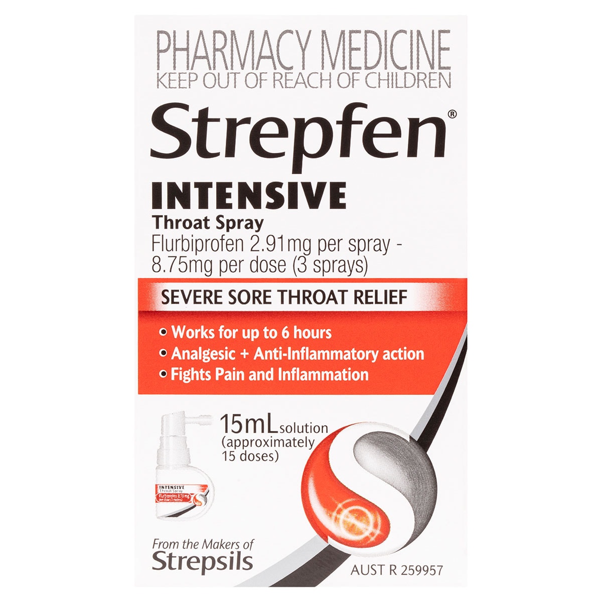 Strepfen Intensive Throat Spray with Anti-inflammatory Action 15ml