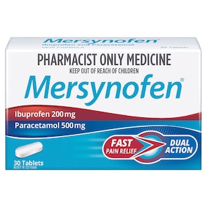 Mersynofen Paracetamol (500mg) Ibuprofen (200mg) 30 Tablets