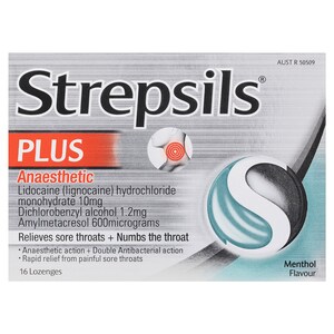 Strepsils Plus Anaesthetic Dual Action Menthol 16 Lozenges