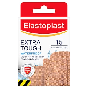Elastoplast Extra Tough Waterproof Asssorted Shapes 15 Pack
