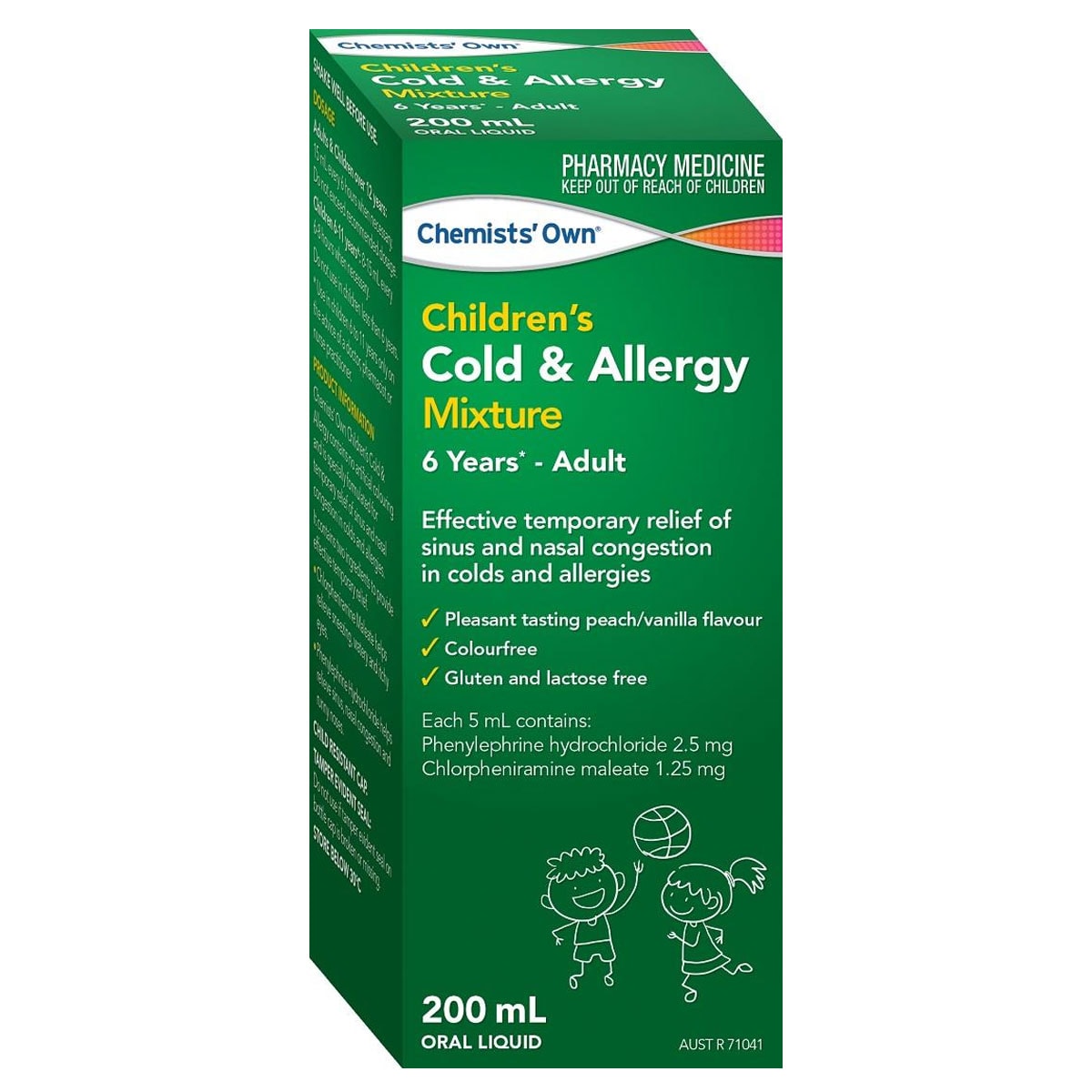 Chemists Own Childrens Cold & Allergy Relief Liquid 6 Years - Adult 200ml