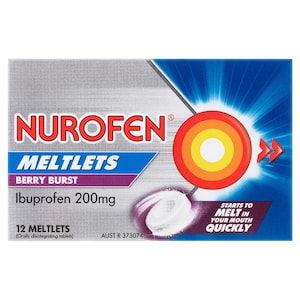 Nurofen Meltlets Pain Relief Berry Burst 12 Tablets