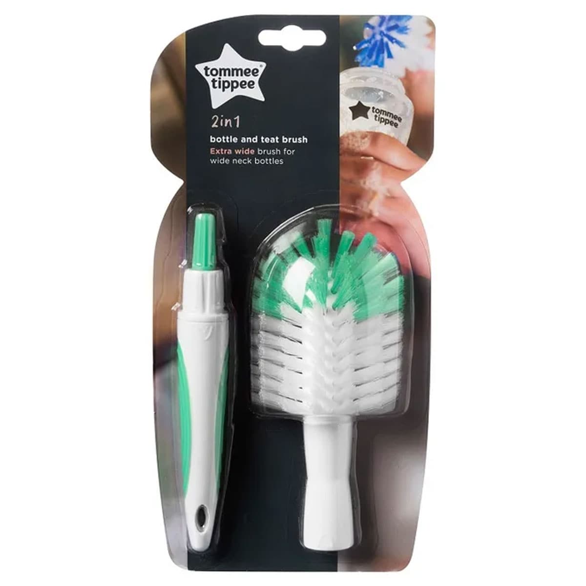 Tommee Tippee Closer to Nature 2-in-1 Baby Bottle & Teat Brush