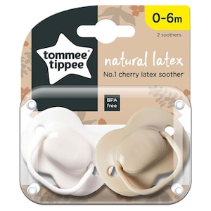 Tommee Tippee Natural Latex Cherry Soothers 0 - 6 Months 2 Pack