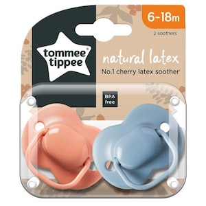 Tommee Tippee Natural Latex Cherry Soothers 6 - 18 Months 2 Pack