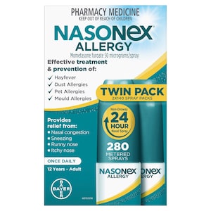 Nasonex Allergy Non-Drowsy 24 Hour Nasal Spray 2 x 140 Metered Sprays